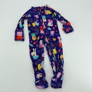Bums & Roses Peppa Pig Zippy Zip Up Sleeper Bamboo Pajamas 0-3 months